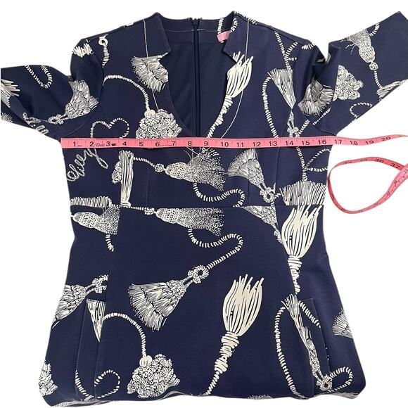Lilly Pulitzer Joanie Sheath Dress Navy Blue Size Small Nautical Tassels Rope - Picture 10 of 16
